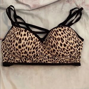 PINK leopard padded bralette